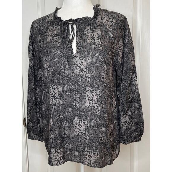 Anthropologie Cloth & Stone animal print v neck small blouse boho - Picture 1 of 6